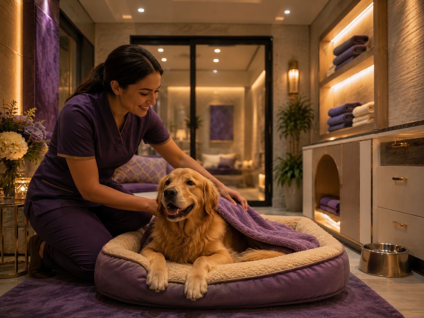 Attentive care in a luxury pet suite